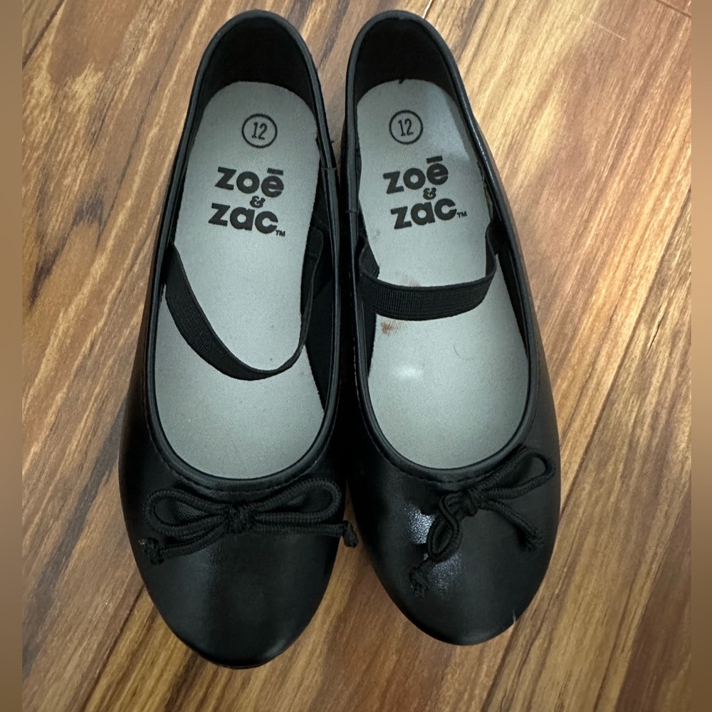 Little girl black ballet flats size 12